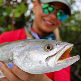 women angler practicing Inshore Saltwater Fishing